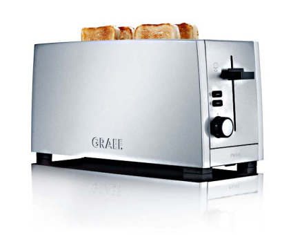 Graef TO100 - Toaster, 2-fach, lang, Silber 