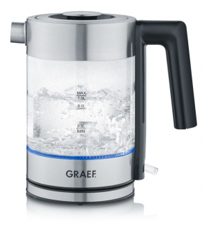 Graef WK300 - Wasserkocher,1L, Edelstahl Glas 